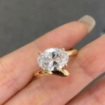5.2-Carat Lab-Grown Oval Diamond Ring: E Color, VVS2 Clarity in 18K Gold