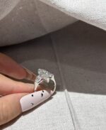 5.00ct Marquise-Cut with Pear-Side-Stones Lab-Grown Diamond Ring (D Color, VVS1, 18K White Gold) - 图片 2