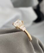 2-Carat  Lab-Grown Asscher Diamond Ring (VS1 Clarity, 14K Yellow Gold) - 图片 2