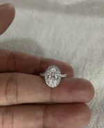 3-Carat Oval Lab-Grown Diamond Ring: D Color, VS1 Clarity in 14K White Gold