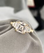 2-Carat  Lab-Grown Asscher Diamond Ring (VS1 Clarity, 14K Yellow Gold)