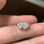 2.00-Carat Heart & Pear Two-Stone Lab-Grown Diamond Ring: D Color, VVS1 Clarity in 18K White Gold