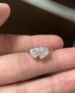 2.00-Carat Heart & Pear Two-Stone Lab-Grown Diamond Ring: D Color, VVS1 Clarity in 18K White Gold