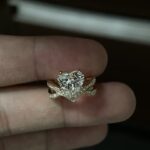 2ct Heart-Cut Lab-Grown Diamond Ring with Pavé Band: D Color, VS1 Clarity in 18K Gold