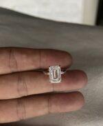 5.21-Carat Emerald-Cut Lab-Grown Diamond Ring: D Color, VS1 Clarity in 14K White Gold