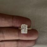 4.0-Carat Radiant Cut Lab-Grown Diamond Ring: D Color, VVS1 Clarity in 18K Yellow Gold with Milgrain