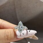 5.00ct Marquise-Cut with Pear-Side-Stones Lab-Grown Diamond Ring (D Color, VVS1, 18K White Gold)