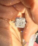 2.00 Carat Princess-Cut Halo Lab-Grown Diamond Ring (D Color, VVS1, 18K White Gold) - 图片 3