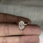 2-Carat Lab-Grown Oval Diamond Ring: Hidden Halo in 14K Gold