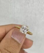 1.34ct Cushion-Cut Solitaire Ring with Eight-Prong Setting