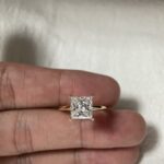 1.86 Carat Princess-Cut Solitaire Lab-Grown Diamond Ring (D Color, VVS1, 18K Yellow Gold)
