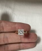 1.86 Carat Princess-Cut Solitaire Lab-Grown Diamond Ring (D Color, VVS1, 18K Yellow Gold)
